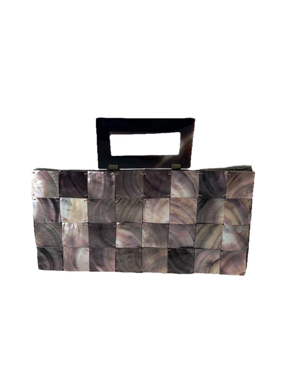 Vintage Mother of Pearl / Abalone Shell Handbag Clutch Evening Bag Purse